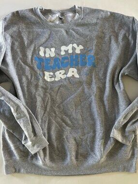 Gray Graphic Women’s Sweater “In My Teacher Era”